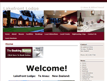 Tablet Screenshot of lakefrontlodgeteanau.com